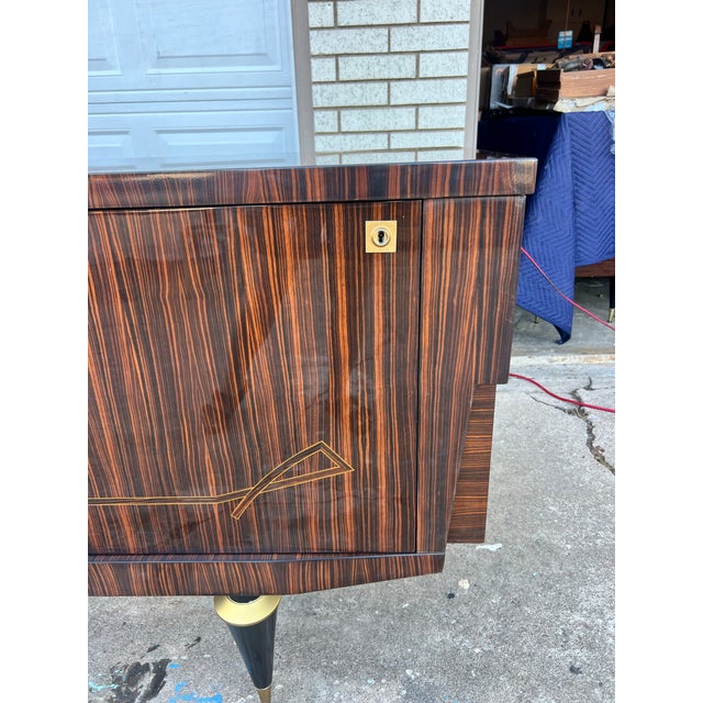 Early 20th Century French Art Deco 1930's Macassar Ebony Sideboard For Sale - Image 5 of 12