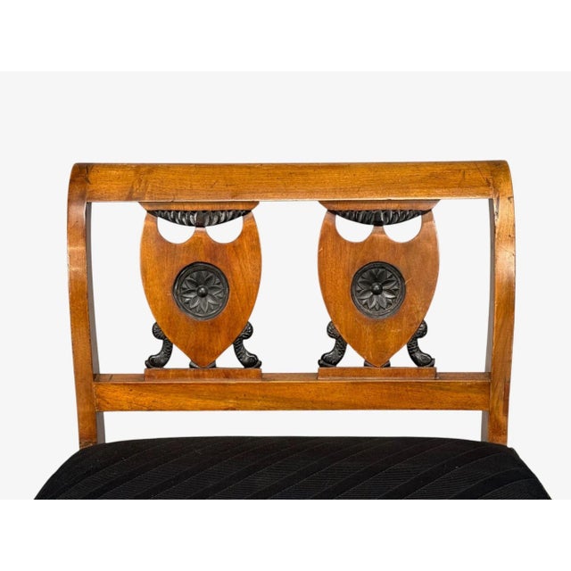 Wood Biedermeier Style, Fruitwood, Black Fabric, Daybed, Usa, 19th Century For Sale - Image 7 of 15