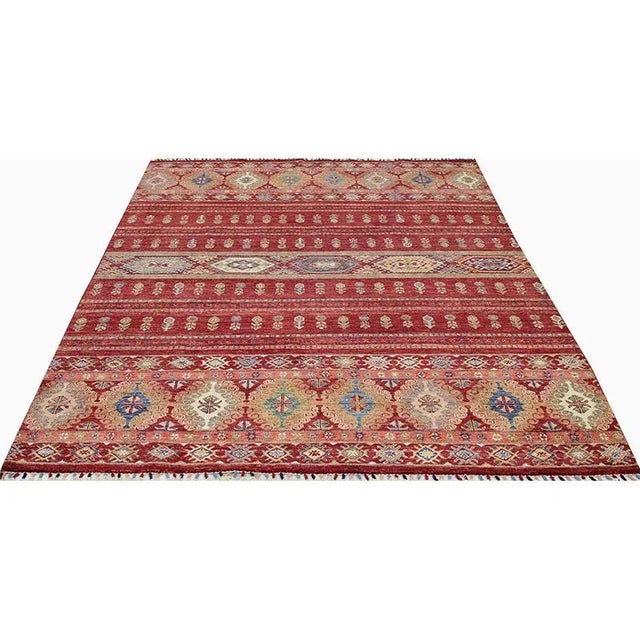 Handwoven Turkeman Style Area Rug 5'10"×8'1" For Sale - Image 12 of 13