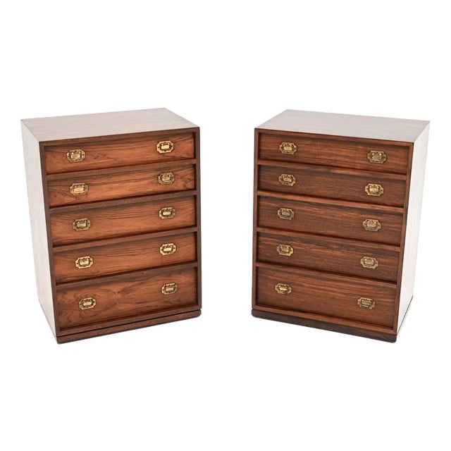 Vintage Danish Bedside Tables by Henning Korch for Silkeborg, 1960s, Set of 2 For Sale