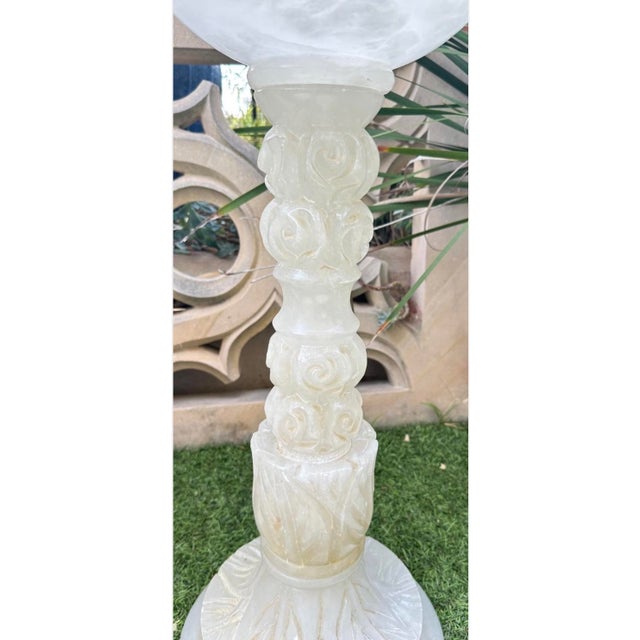 Pair of 1930s Italian Carved Alabaster Guéridon Side Tables For Sale - Image 9 of 18