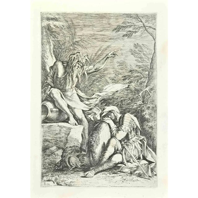 This etching, representing The Dream of Aeneas, is an 18th century proof after Salvator Rosa (ca. 1663). Signed lower left...
