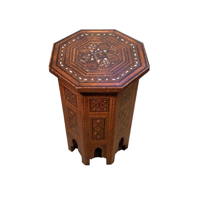 19th Century Moroccan Octagonal Pedestal Table, 1890s For Sale - Image 5 of 10