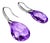 Late 20th Century 18K White Gold Diamond Amethyst Dangle Drop Earrings, Pair For Sale
