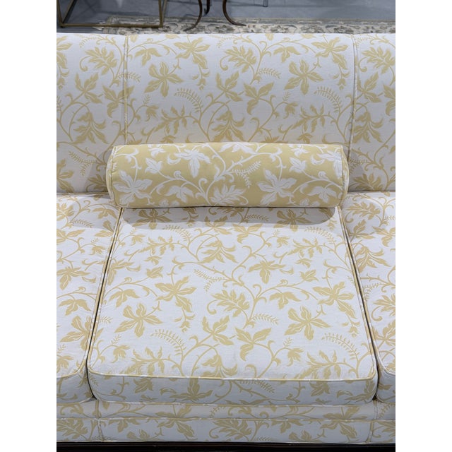 Vintage Yi’s Upholstered Sofa in Yellow Floral Fabric For Sale In New York - Image 6 of 8