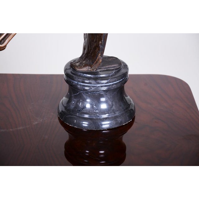 Art Deco Miles Davis Sculpture in Bronze and Marble, Czech, 1930s For Sale - Image 14 of 18