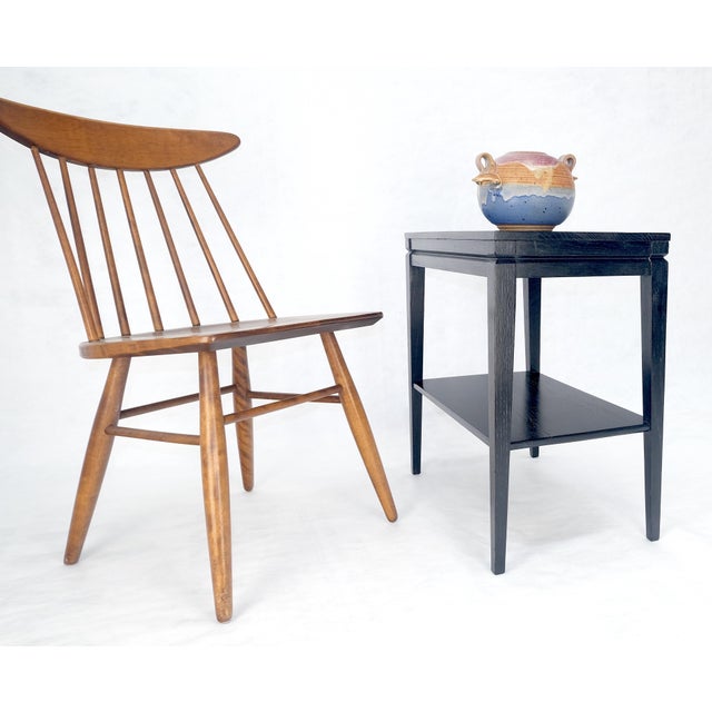 Cerused Oak Two Tier Rectangle Side End Table Brown Saltman Attributed MINT For Sale - Image 10 of 10