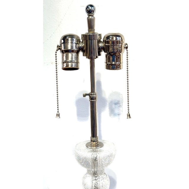 Pair of Barovier & Toso Murano Atmospheric Silver Leaf Glass Lamps, Late 20th C For Sale - Image 10 of 12