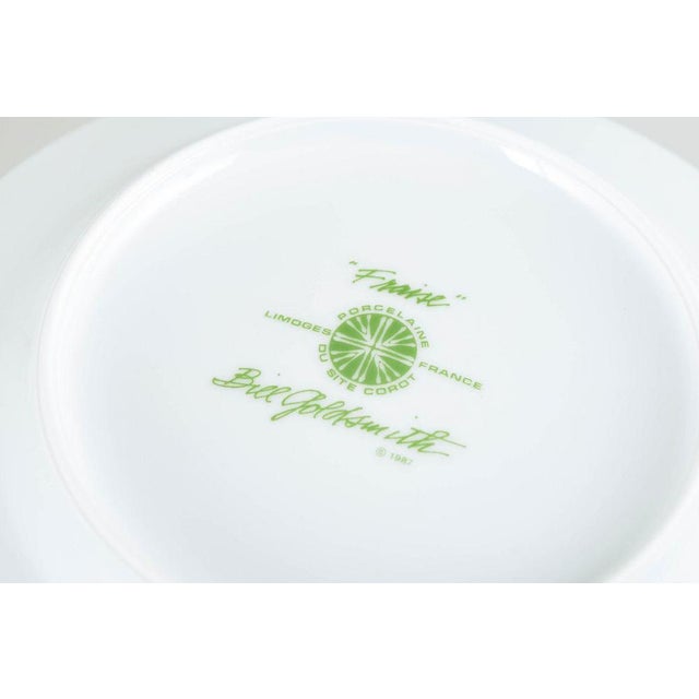 Small Porcelain Fraise Series Plates by Bill Goldsmith for Limoges, 1980s, Set of 6 For Sale - Image 4 of 5