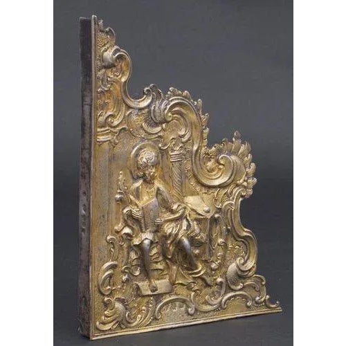 Metal Guilded Silver Fragment with Bible Silver Case Motif For Sale - Image 7 of 10