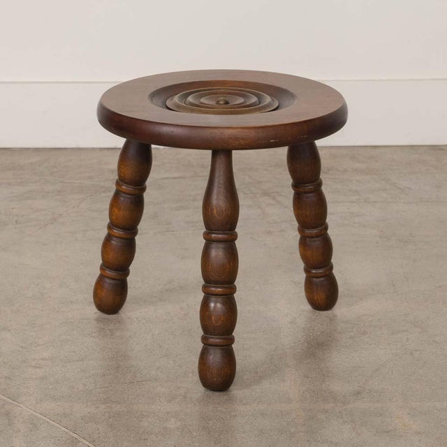 French 1950s French Wood Tripod Stool For Sale - Image 3 of 9