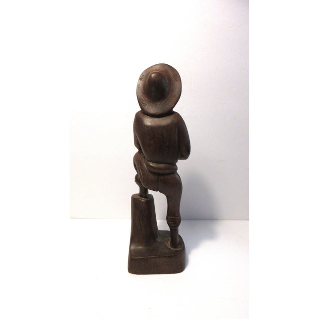 Vintage Antonio Zeppellini Hand Carved Wooden "Woodsman" Statue Sculpture - 1960s For Sale In New York - Image 6 of 10