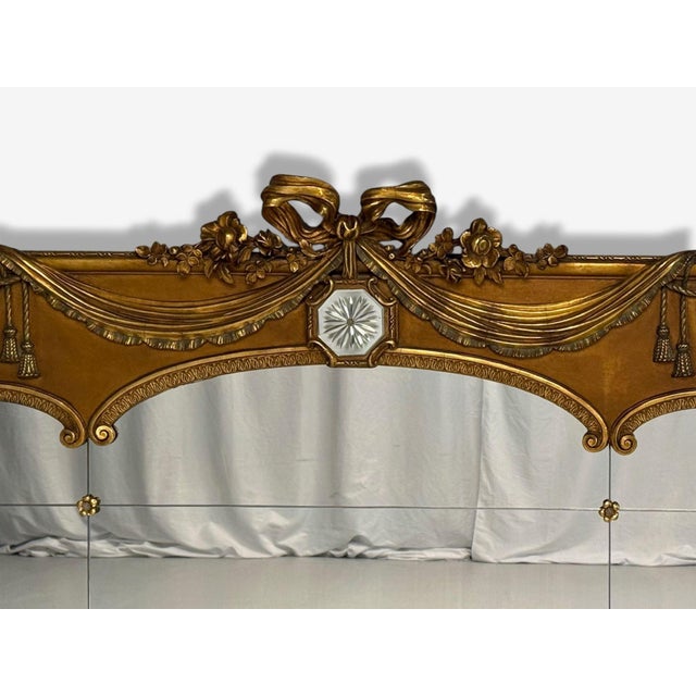 1920s Adam Style, Giltwood, Drapery Motif, Over the Mantle Wall Mirror, Italy, 1920s For Sale - Image 5 of 12