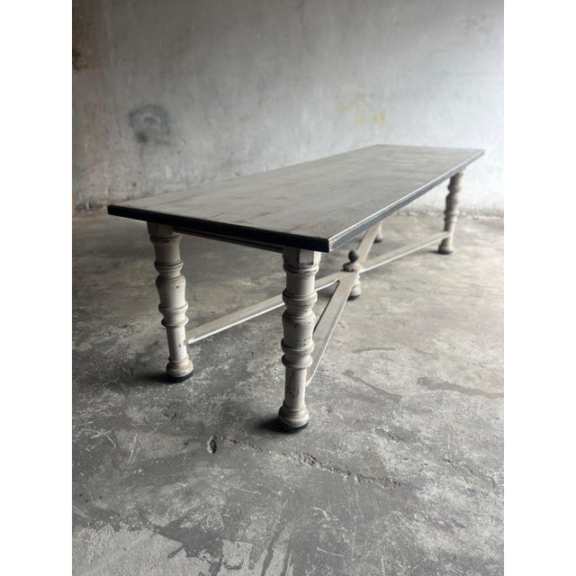 Grey Mid-Century Wood Monastery Table For Sale - Image 9 of 15