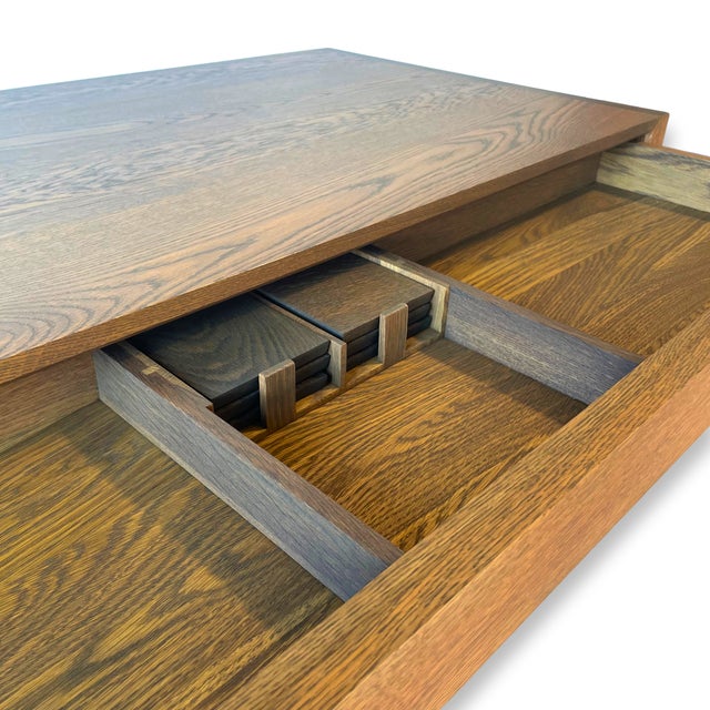 The Nogal Coffee Table – Fumed White Oak Edition For Sale In Greensboro - Image 6 of 14