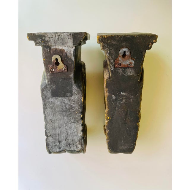 1990's Resin Gold Curtain Corbels Rod Swag Scarf Holders Set of 2 Chairish