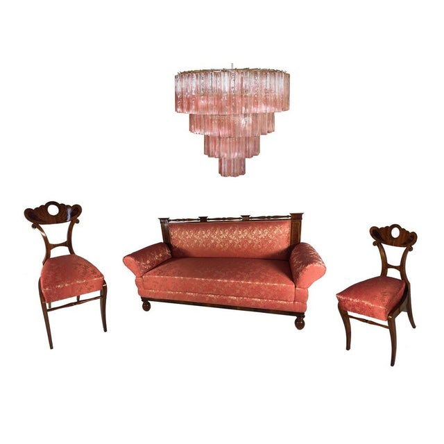 Italian 78 Pink Murano Glasses Tronchi Chandelier, 1990s For Sale - Image 16 of 18