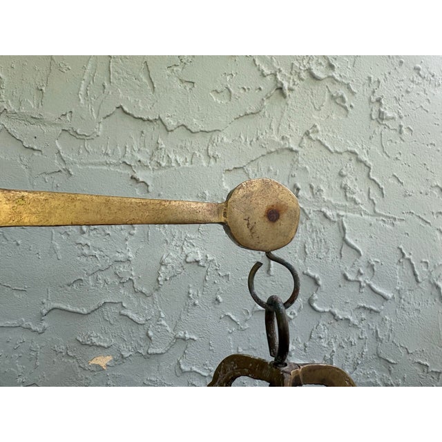 Large Italian Brass & Marble Decorative Balance Scale on Marble Base, 1950s For Sale - Image 10 of 12