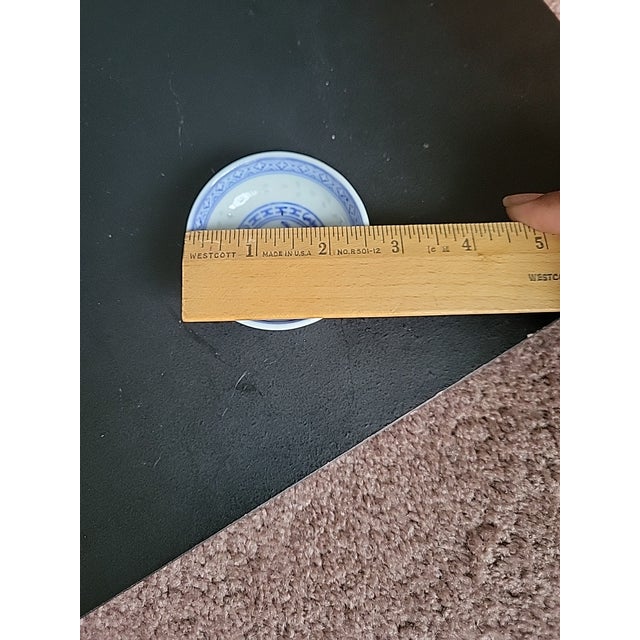 Antique White Late 19th Century Tienshan Rice Grain Pattern Sauce Dipping Bowls For Sale - Image 8 of 8