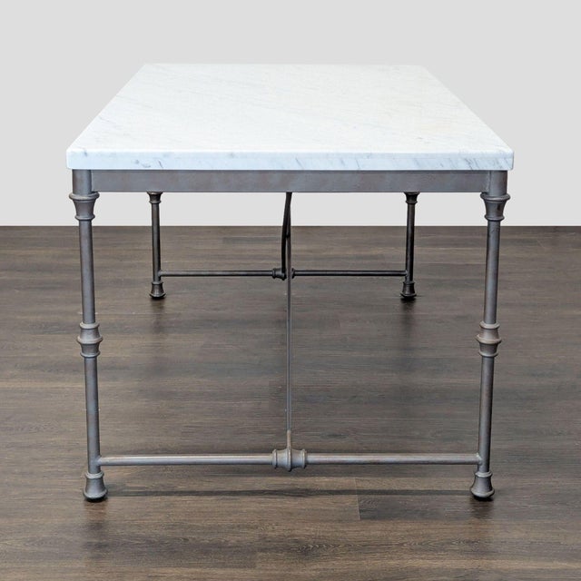 Crate and Barrel Marble Top Dining Set With 4 Chairs For Sale In San Francisco - Image 6 of 8