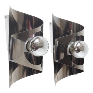 French Space Age Wall Lights, 1970s, Set of 2 For Sale