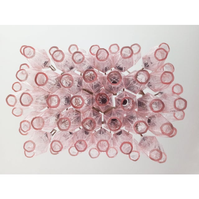 Pink Murano Poliedri Chandelier with Pink Glasses from Carlo Scarpa, 1990s For Sale - Image 8 of 18