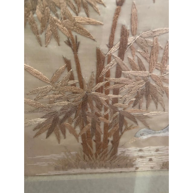 Antique Framed Needlework of Herons - a Pair For Sale - Image 10 of 11