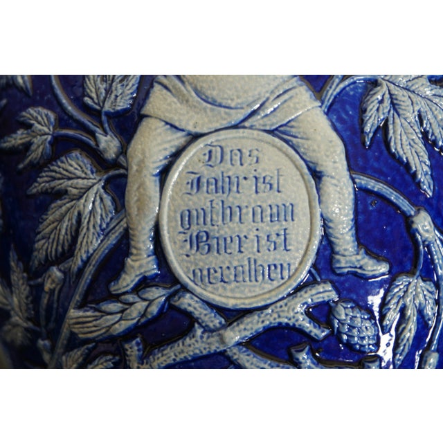 Late 19th Century Late 19th Century Antique German Westerwald Merkelbach & Wick Salt Glaze Harvest Pitcher Jug For Sale - Image 5 of 12