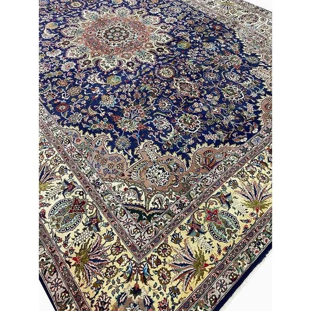 1970s Old Persian Tabriz Masterpiece Rug 8’2″ X 11’6″ For Sale - Image 10 of 12