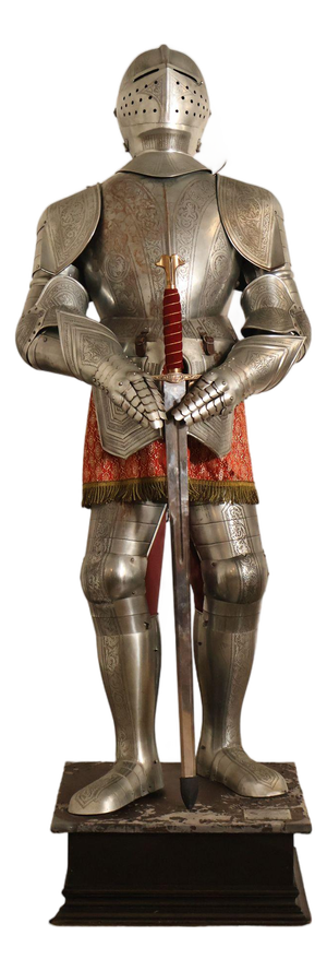Marto Toledo Spanish Engraved Full Suit of Armor with Sword