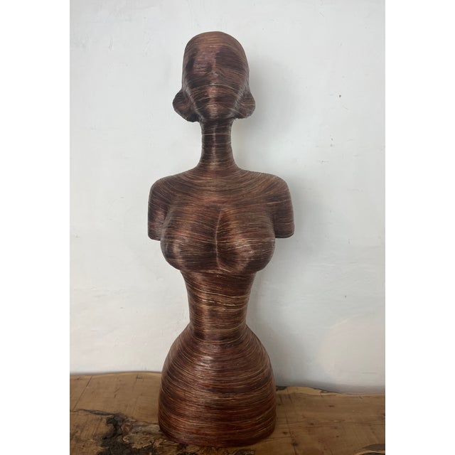 Lara Brown, Large Abstract Lady Sculpture, Rattan Fibre For Sale - Image 12 of 18