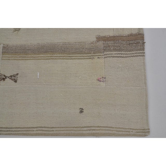 Neutral Handwoven Vintage Stripe Kilim For Sale - Image 11 of 11