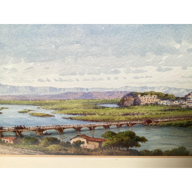 Early 20th C. Artist Signed Watercolors of Venice and Tuscany Village - A Pair For Sale - Image 4 of 12