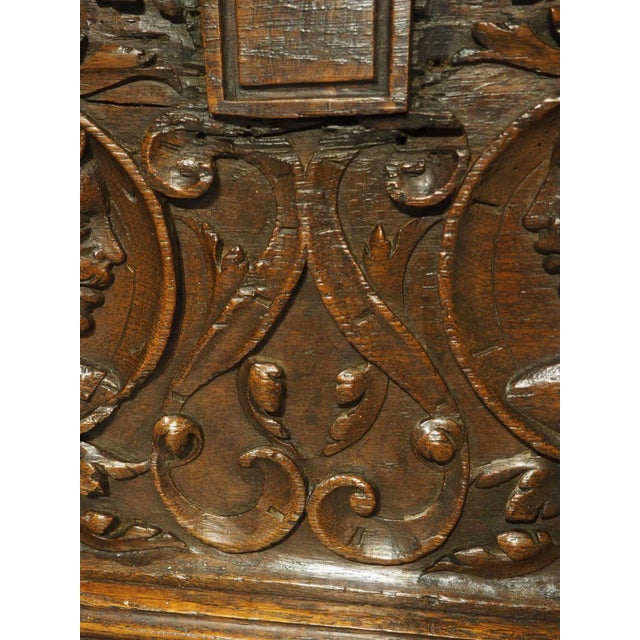 17th Century 17th Century Northern France Wedding Chest in Carved Oak For Sale - Image 5 of 12