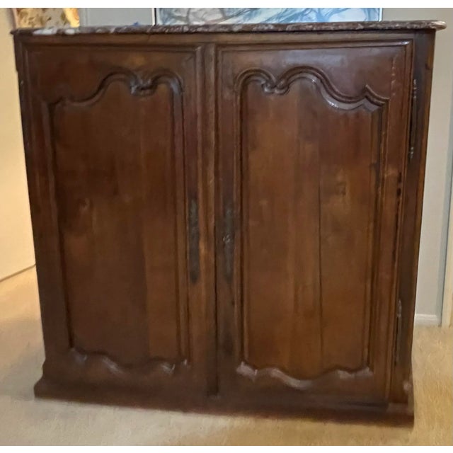 Antique 18th C French Provincial Marble Top Wardrobe Cupboard For Sale - Image 9 of 9