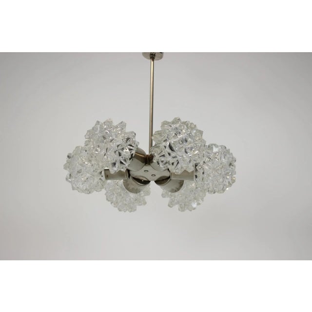 Mid-Century Chrome Steel & Glass Chandelier, 1970s For Sale - Image 11 of 11