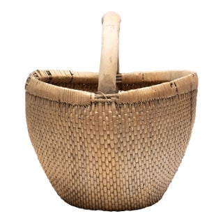 Chinese Woven Garden Basket, C. 1900 For Sale