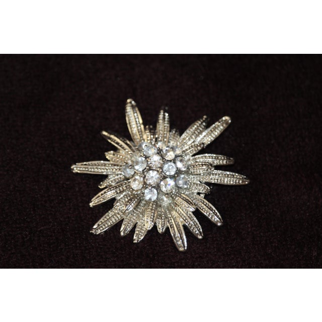 Metal Edelweiss Flower Brooch, 1990s For Sale - Image 7 of 7