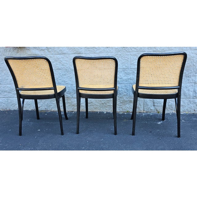 Ebony Josef Hoffman for Fmg Poland Ebonized and Caned Side Chair For Sale - Image 8 of 12