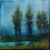 Line by Brian Sostrom | Acrylic Painting of blurred trees and water in a landscape. For Sale