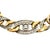 18K gold and platinum link bracelet featuring three curved platinum diamond stations inter-connected by alternating yellow...