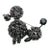 Vintage Jet Bead Poodle Brooch For Sale