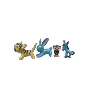 Animal Sculptures in Ceramics by Walter Bosse for Karlsruher Majolika, 1950s, Set of 4 For Sale