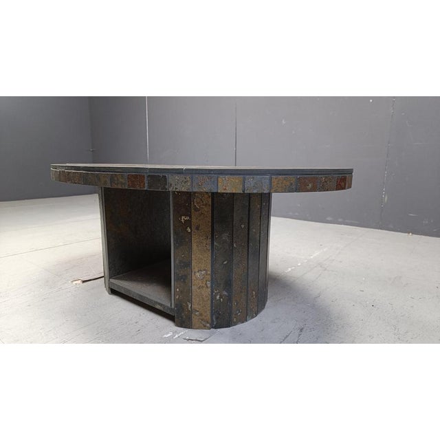Vintage Brutalist Oval Coffee Table, 1970s For Sale - Image 10 of 11