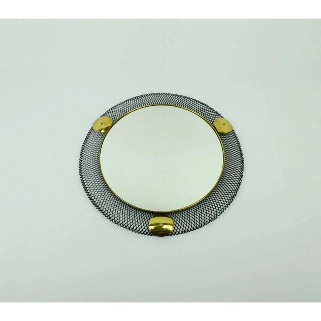 Black Mid-Century French Wall Mirror with Filigree Metal Frame, 1950s For Sale - Image 8 of 8