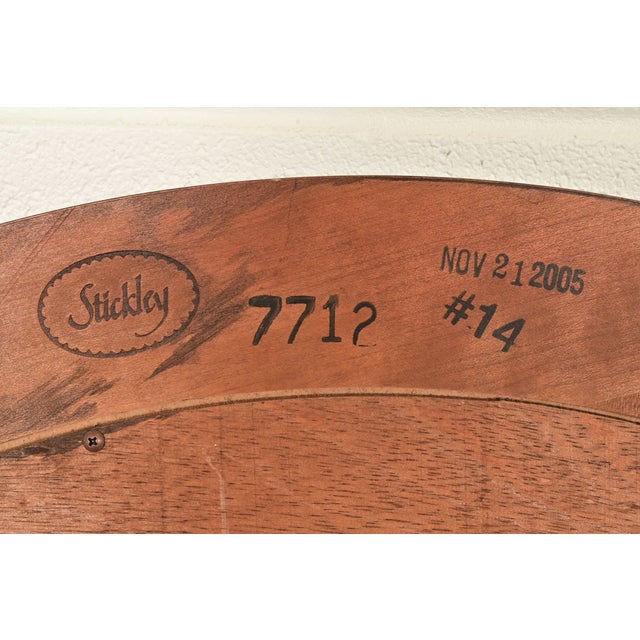 Wood Stickley Modern Art Deco Mahogany Framed Round Beveled Wall Mirror For Sale - Image 7 of 9