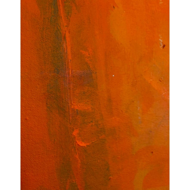 Orange Late 20th Century Very Large XL Minimalist Abstract Orange Painting by Roland Ginzel For Sale - Image 8 of 9