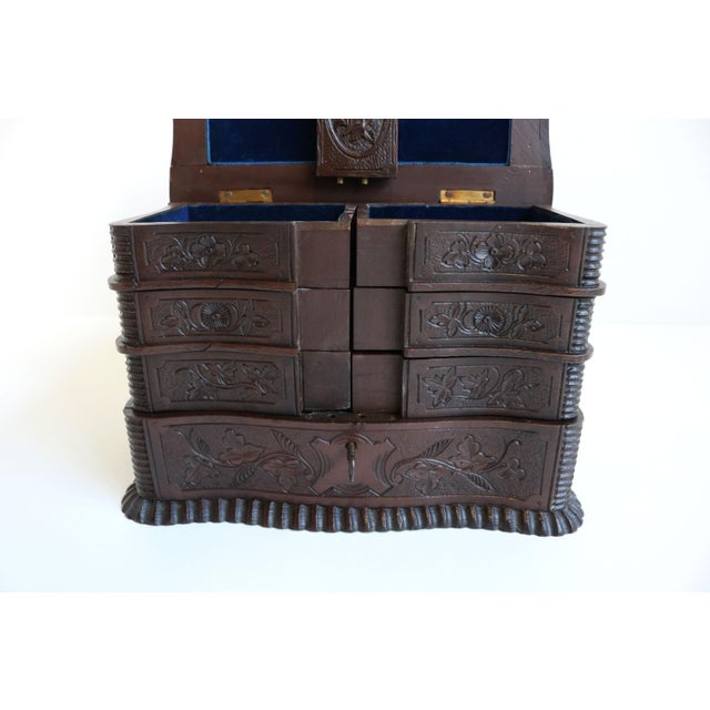 Antique Black Forest Jewelry Box in Fruitwood, 1880 For Sale - Image 10 of 18