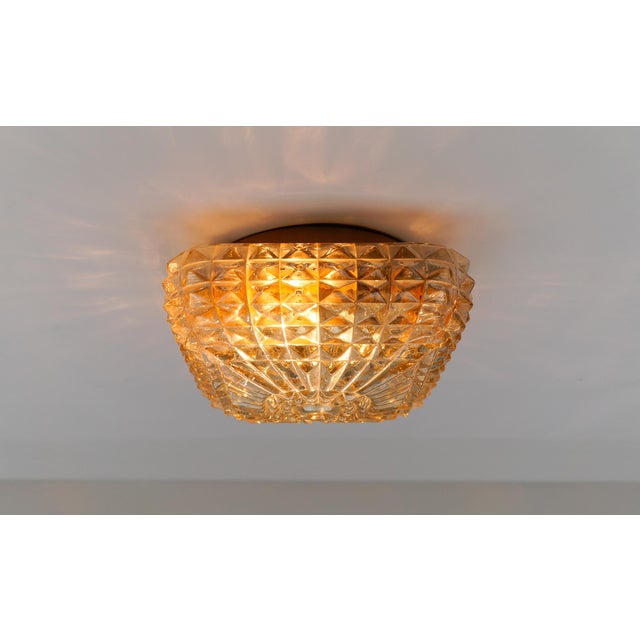 Mid-Century Modern Amber Bubble Glass Flush Mount, 1960s For Sale - Image 4 of 10