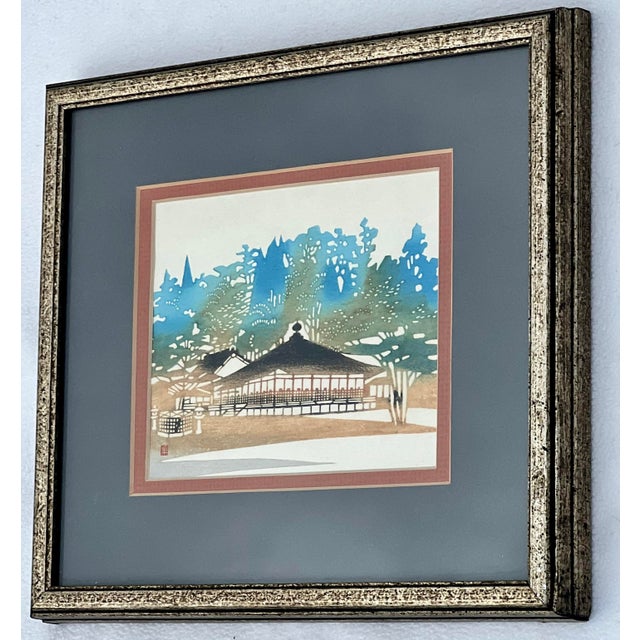 Paper Pair of Vintage Japanese Woodblock Prints, Nenjiro Inagaki (1902-1963) For Sale - Image 7 of 10